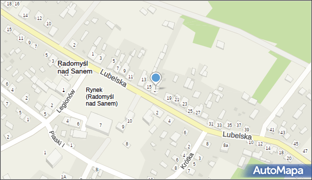 Radomyśl nad Sanem, Lubelska, 17, mapa Radomyśl nad Sanem
