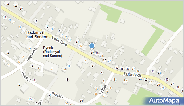 Radomyśl nad Sanem, Lubelska, 19, mapa Radomyśl nad Sanem