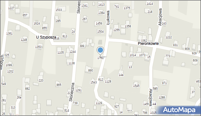 Radziechowy, Łukowa, 1761, mapa Radziechowy