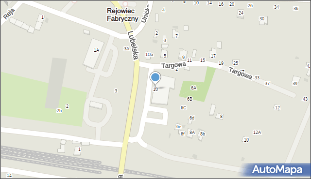 Rejowiec Fabryczny, Lubelska, 10, mapa Rejowiec Fabryczny