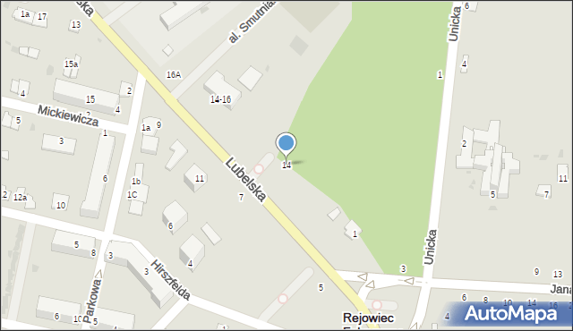 Rejowiec Fabryczny, Lubelska, 14, mapa Rejowiec Fabryczny