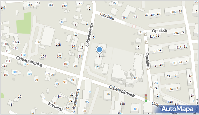 Ruda Śląska, Łukasiewicza Ignacego, 7, mapa Rudy Śląskiej