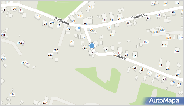 Rybnik, Ludowa, 6, mapa Rybnika