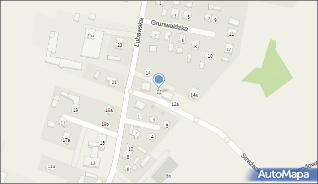 Rybno, Lubawska, 12, mapa Rybno