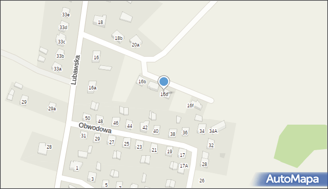 Rybno, Lubawska, 16d, mapa Rybno