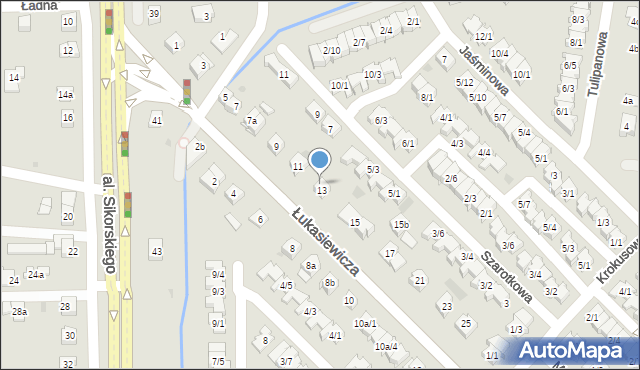 Rzeszów, Łukasiewicza Ignacego, 13a, mapa Rzeszów