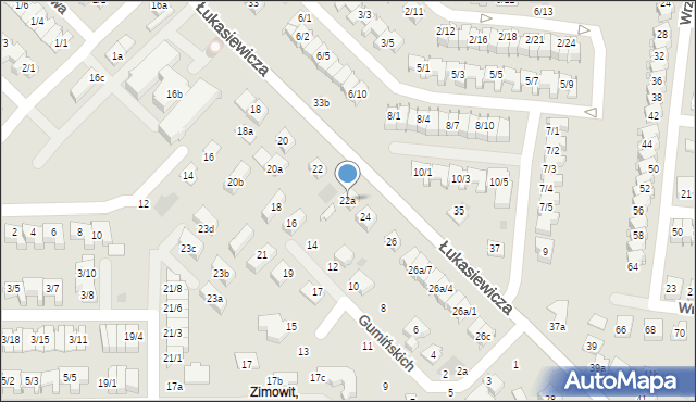 Rzeszów, Łukasiewicza Ignacego, 22a, mapa Rzeszów