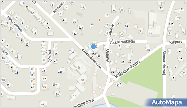 Rzeszów, Łukasiewicza Ignacego, 55a, mapa Rzeszów