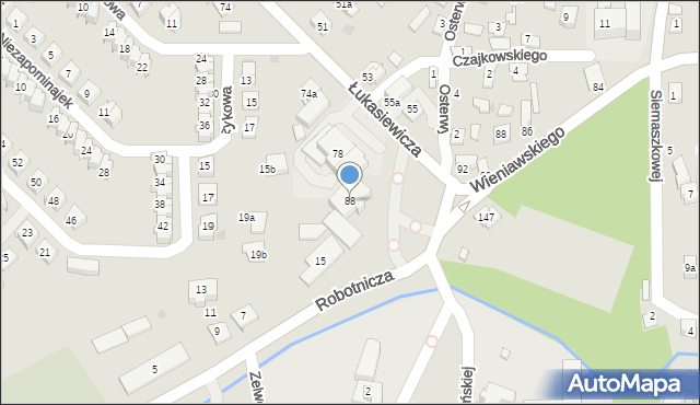 Rzeszów, Łukasiewicza Ignacego, 88, mapa Rzeszów