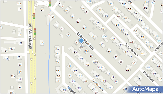 Rzeszów, Łukasiewicza Ignacego, 8a, mapa Rzeszów
