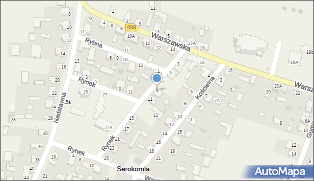Serokomla, Lubelska, 9, mapa Serokomla