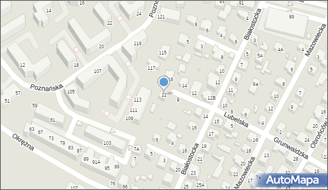 Siedlce, Lubelska, 11, mapa Siedlce