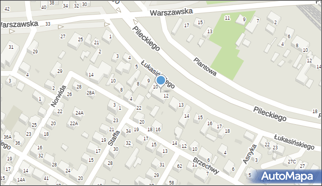 Siedlce, Łukasińskiego Waleriana, mjr., 11, mapa Siedlce