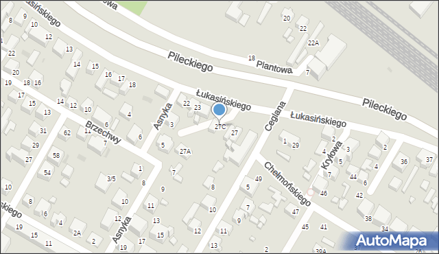 Siedlce, Łukasińskiego Waleriana, mjr., 27C, mapa Siedlce