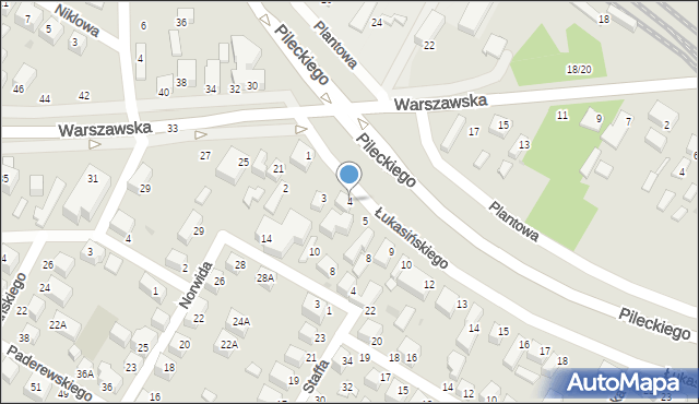 Siedlce, Łukasińskiego Waleriana, mjr., 4, mapa Siedlce