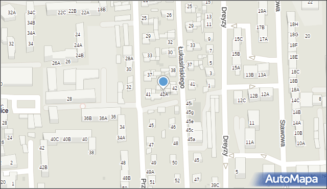 Siemianowice Śląskie, Łukasińskiego Waleriana, mjr., 42A, mapa Siemianowice Śląskie