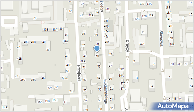 Siemianowice Śląskie, Łukasińskiego Waleriana, mjr., 50, mapa Siemianowice Śląskie