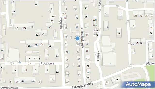 Siemianowice Śląskie, Łukasińskiego Waleriana, mjr., 58, mapa Siemianowice Śląskie