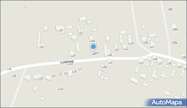 Sieradz, Ludowa, 124A, mapa Sieradz