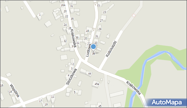 Siewierz, Ludowa, 35, mapa Siewierz