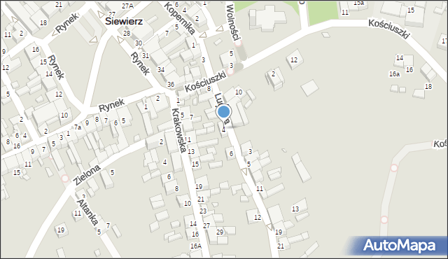 Siewierz, Ludowa, 4, mapa Siewierz
