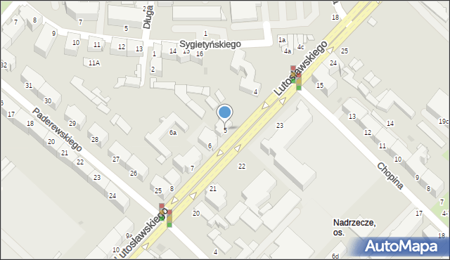 Słupsk, Lutosławskiego Witolda, 5, mapa Słupska