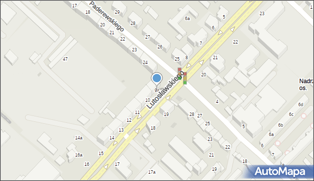 Słupsk, Lutosławskiego Witolda, 9a, mapa Słupska