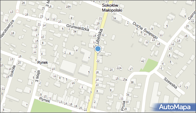 Sokołów Małopolski, Lubelska, 24, mapa Sokołów Małopolski