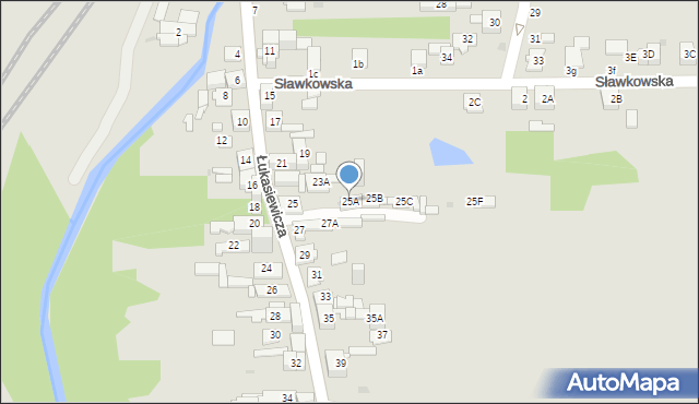 Sosnowiec, Łukasiewicza Ignacego, 25A, mapa Sosnowca