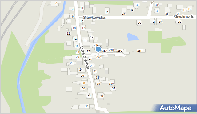Sosnowiec, Łukasiewicza Ignacego, 27A, mapa Sosnowca
