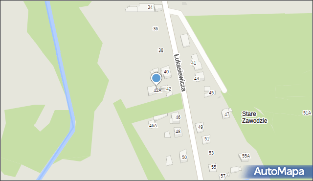 Sosnowiec, Łukasiewicza Ignacego, 42A, mapa Sosnowca