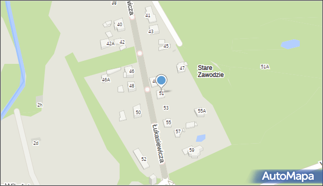 Sosnowiec, Łukasiewicza Ignacego, 51, mapa Sosnowca