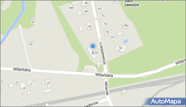 Sosnowiec, Łukasiewicza Ignacego, 52, mapa Sosnowca