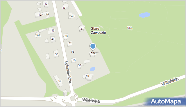 Sosnowiec, Łukasiewicza Ignacego, 55A, mapa Sosnowca