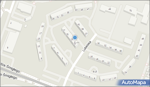 Sosnowiec, Lubelska, 21, mapa Sosnowca