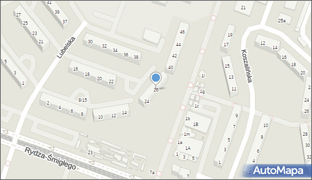 Sosnowiec, Lubelska, 26, mapa Sosnowca