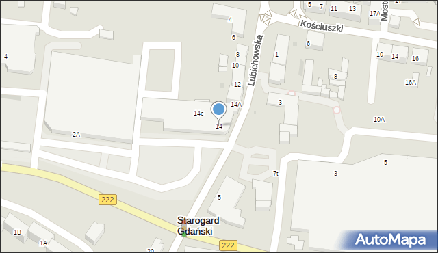 Starogard Gdański, Lubichowska, 14, mapa Starogard Gdański