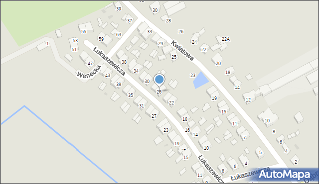Stęszew, Łukaszewicza Józefa, 26, mapa Stęszew