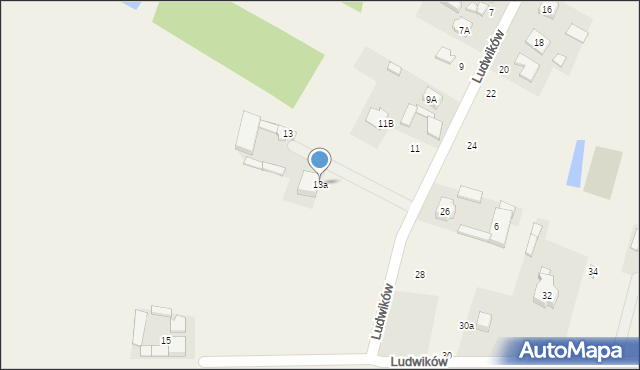 Stróża, Ludwików, 13a, mapa Stróża