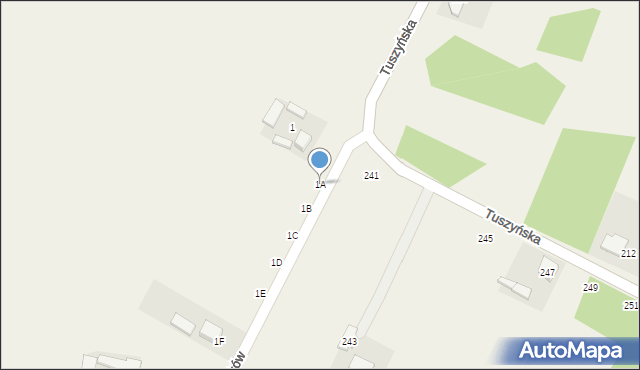 Stróża, Ludwików, 1A, mapa Stróża