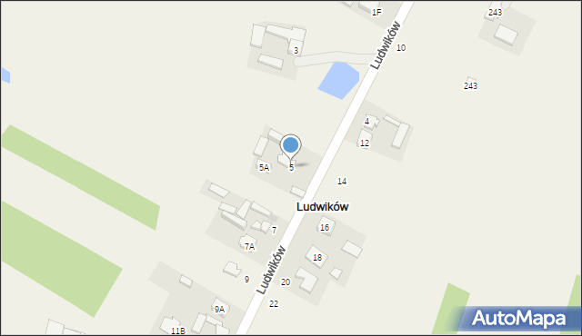 Stróża, Ludwików, 5, mapa Stróża