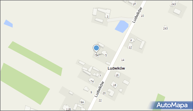 Stróża, Ludwików, 5A, mapa Stróża