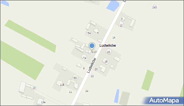 Stróża, Ludwików, 7, mapa Stróża