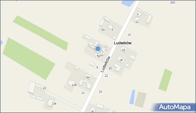 Stróża, Ludwików, 7A, mapa Stróża