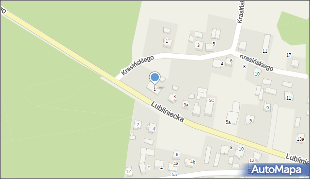 Strzebiń, Lubliniecka, 1, mapa Strzebiń