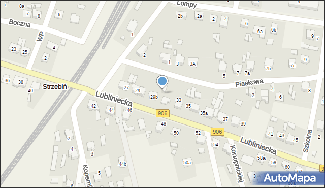 Strzebiń, Lubliniecka, 31, mapa Strzebiń