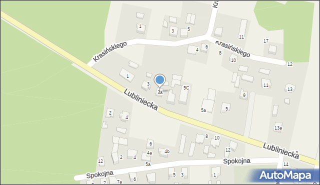 Strzebiń, Lubliniecka, 3a, mapa Strzebiń