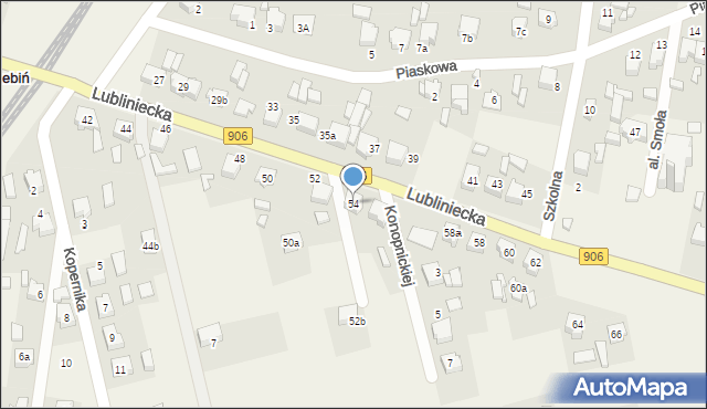 Strzebiń, Lubliniecka, 54, mapa Strzebiń