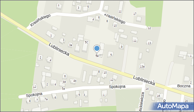 Strzebiń, Lubliniecka, 5a, mapa Strzebiń