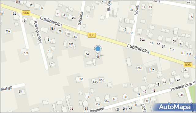 Strzebiń, Lubliniecka, 66, mapa Strzebiń